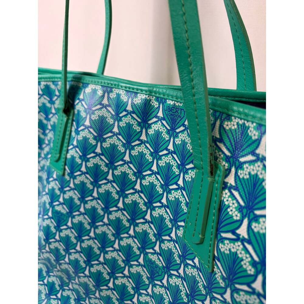 Liberty of London Iphis Marlborough Tote Bag in Aqua Turquoise Green Large FLAW - Picture 7 of 12
